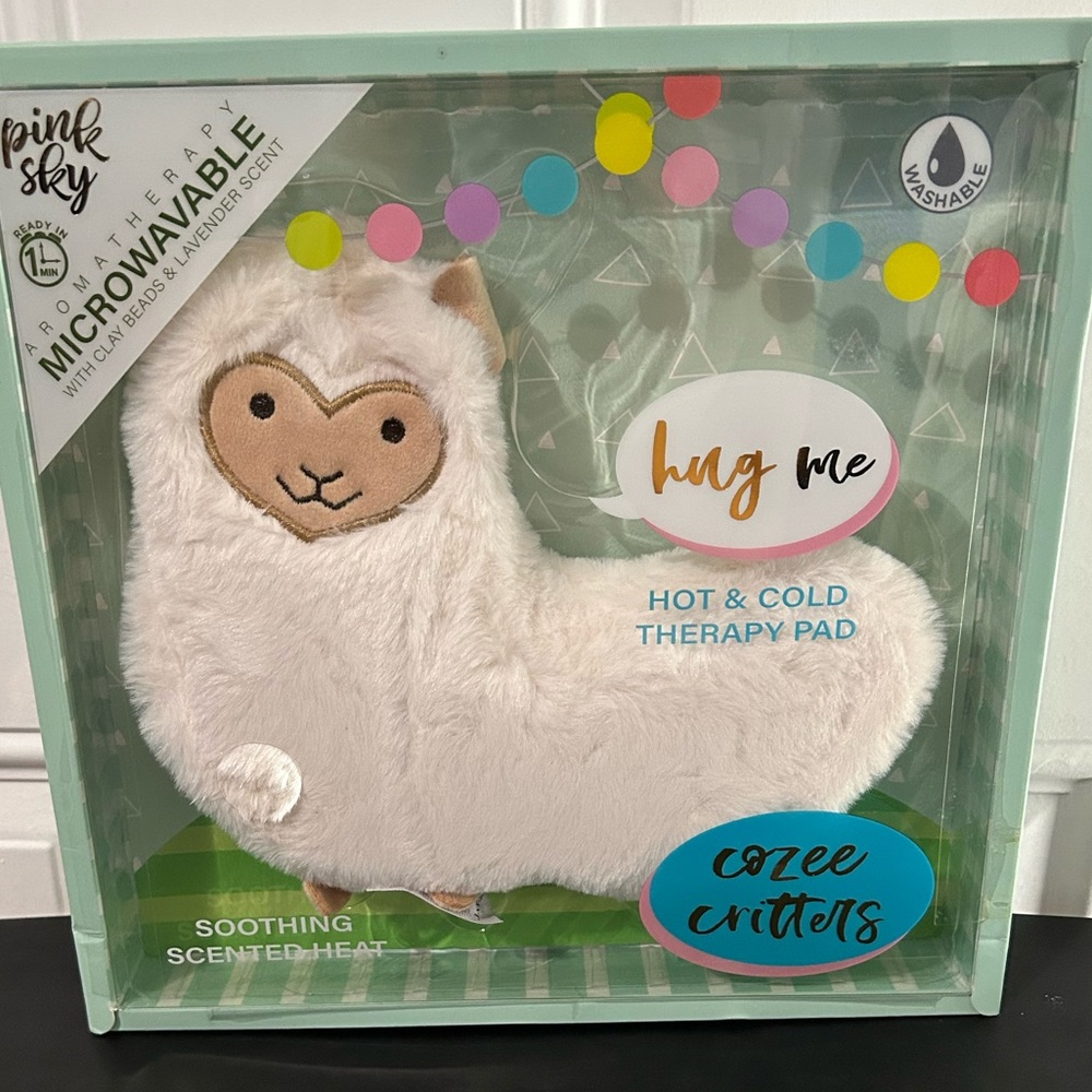 Pink Sky Cozee Critters  Microwavable Hot & Cold Therapy Llama Pad Aromatherapy